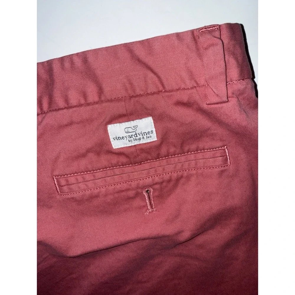 Vineyard Vines Club Shorts Flat Front Cotton Twill Nantucket Red Size 38 Preppy